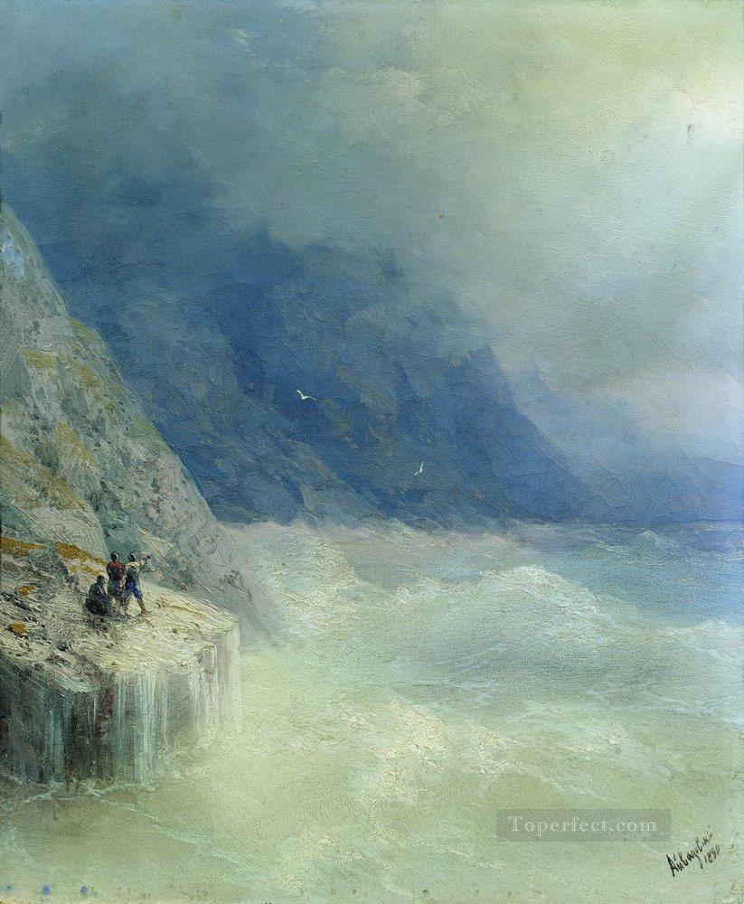 rocks in the mist 1890 Romantic Ivan Aivazovsky Russian Oil Paintings